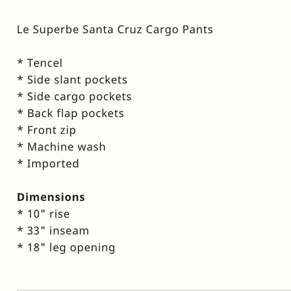 LeSuperbe cargo pants in Sand. Size 6 - Picture 8 of 8